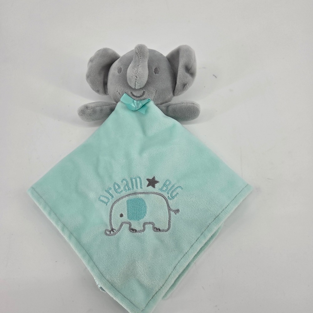 Baby Starters Elephant Dream Big Mint Green Satin Back Lovey Security Blanket